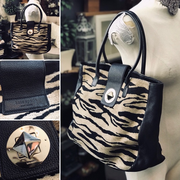 kate spade Handbags - VINTAGE KATE SPADE TOTE ZEBRA PRINT GUC LG